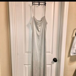 Bebe 2000 long sleeveless lurex dress